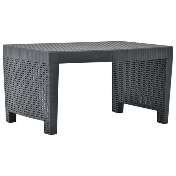 Havemøbler - MAISON EXCLUSIVE - 3 stk - Antracit plastik - Bord + 2 stole - Polyester puder antracit