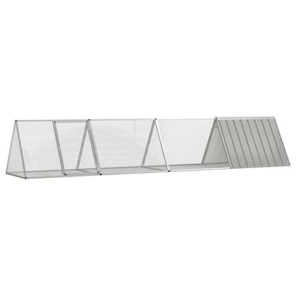 Kaninbur - Eksklusivt Hus - Grå - Galvaniseret Stål - 403,5×80,5×71 cm Grå