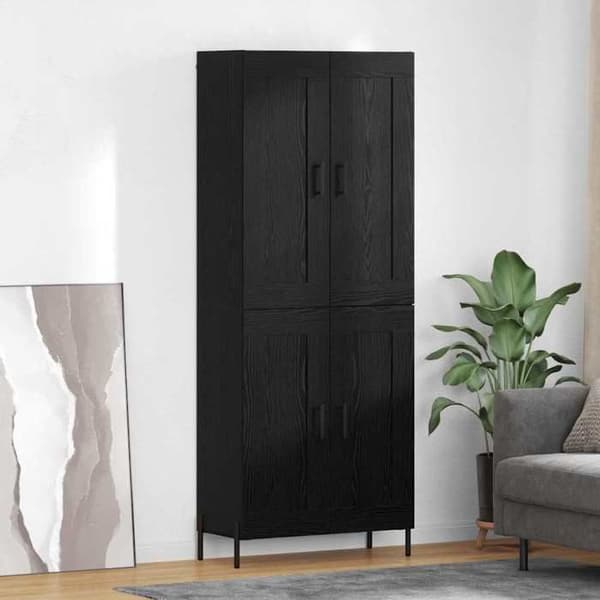 Maison Exclusive - Høj Skab 2 stk Sort Eg 69,5 x 34 x 180 cm