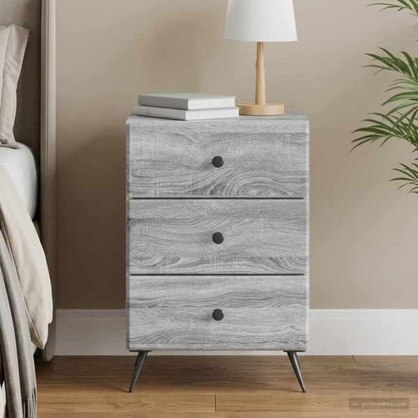 Maison Exclusive - Sonoma harmaa yöpöytä 43 x 41 x 66,5 cm Sonoma grå