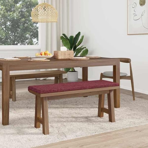 Bänkdyna - EXKLUSIVT HEM - Modell L - Polyester - Djup 35 cm - Halkfri bas Bordeaux