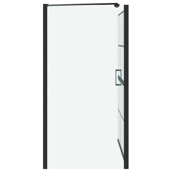 Brusevæg - EKSKLUSIV HUS - 100x68x128 cm - Hærdet glas - Mat sort profiler - Foldbart design Svart och klar