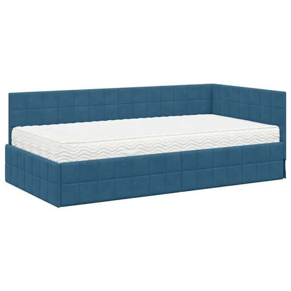 Maison Exclusive - Hörnsängram med madrass 2 st Blå 100 x 200 cm