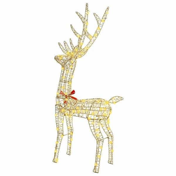 Festpynt - EKSKLUSIV HUS - 3D Rensdyr 140 LED - Varm hvid LED - 128 cm - USB-strømforsyning