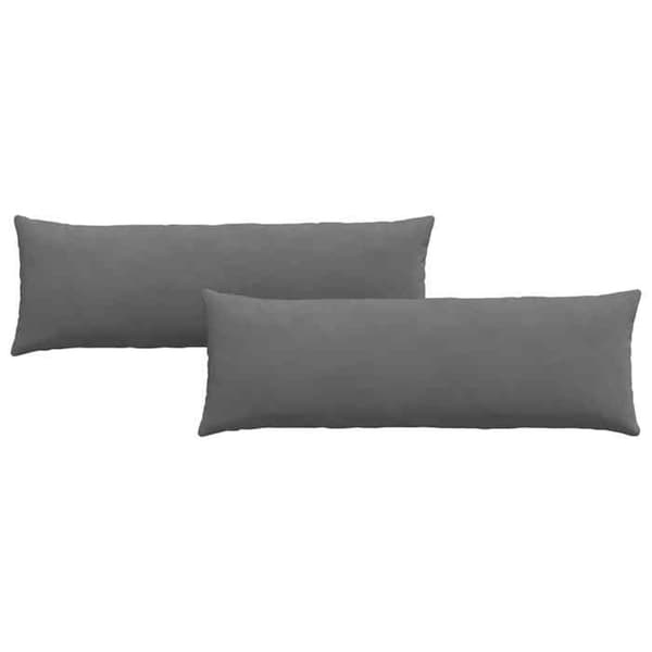 Soffkuddar - EXKLUSIV HEM - 120 x 40 cm (set om 2) - Mörkgrå - Rektangulär - Dragkedja på överdrag Mörkgrå