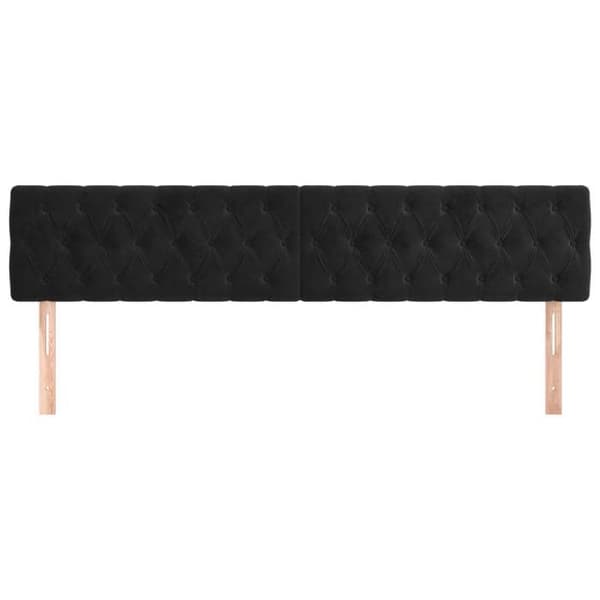 Maison Exclusive - Mustat päätylevyt 180 x 7 x 78/88 cm Sametti