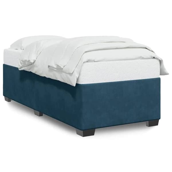 Maison Exclusive - Sängram utan madrass blå 100x200 cm sammet