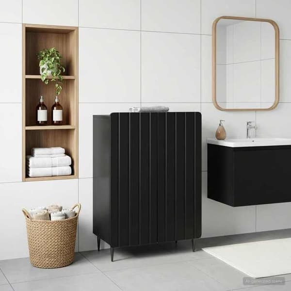 Maison Exclusive - Badeværelsesopbevaringsmøbel ZWOLLE Sort Svart