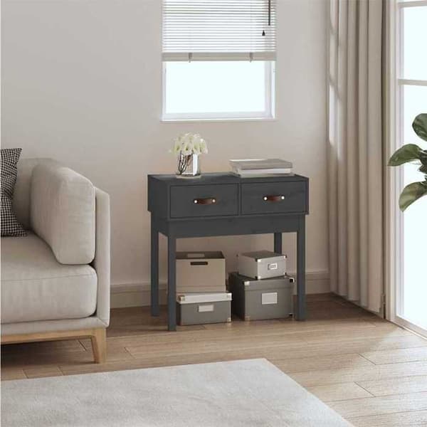Lisäpöydät - MAISON EXCLUSIVE - Maison Exclusive - Harmaa - Massiivipuu mänty - 2 laatikkoa Grå