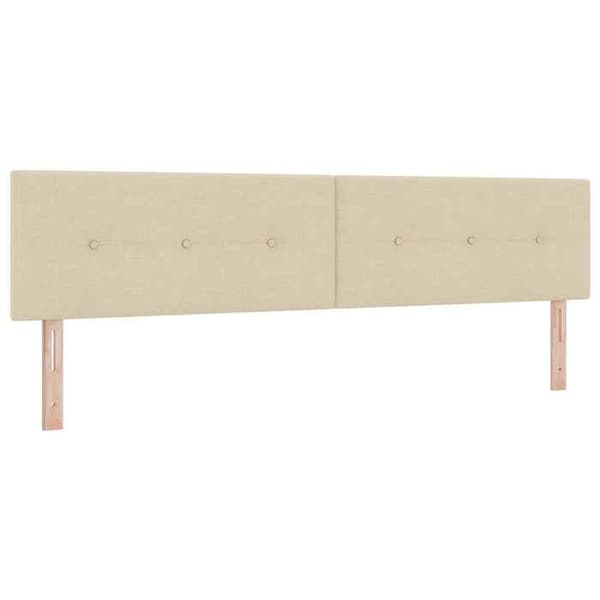 Sängboxspring - MAISON EXCLUSIVE - Sängboxspring - 200 x 200 cm - Crème tyg - Medium fasthet madrass Grädde