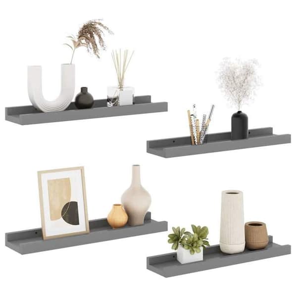 Maison Exclusive - Seinähyllyt 4 kpl Harmaa 40x9x3 cm