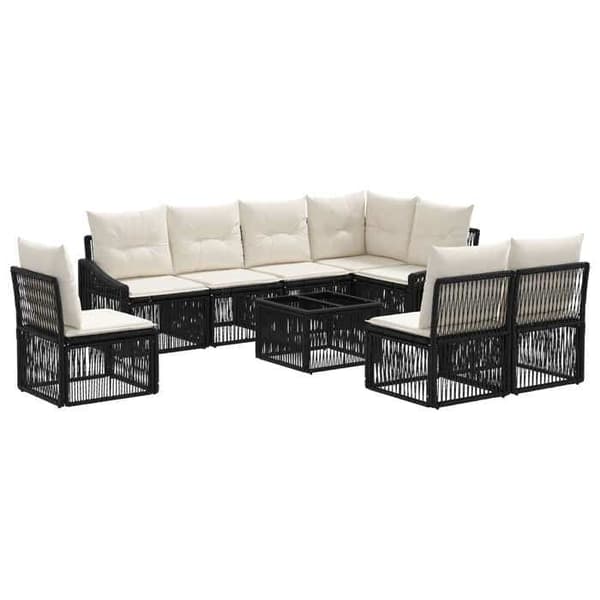 Maison Exclusive - 9 stk. have-sofa sæt i sort polyrotin
