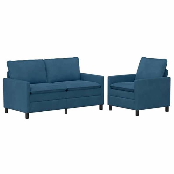 Maison Exclusive - Set med 2 soffor i blått sammet