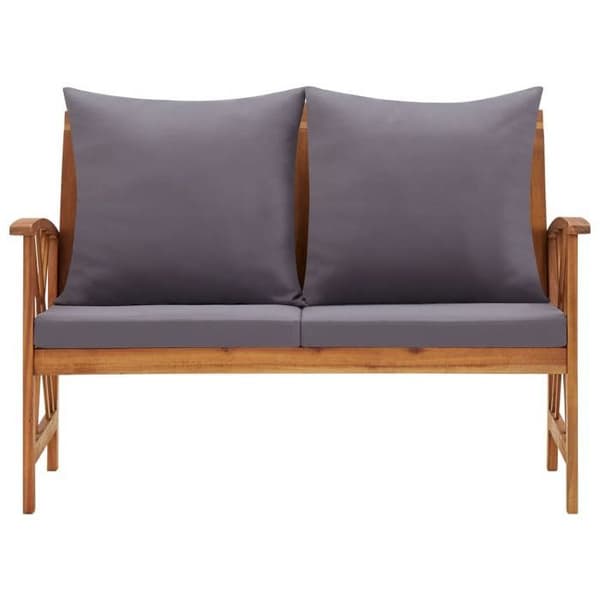 Maison Exclusive - Bænk til haven med puder 119 cm Solid akacietræ Ej specificerat