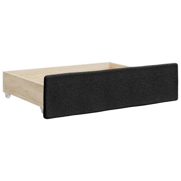 Maison Exclusive - Sengebænk med udtræk og skuffer sort 100x200 cm stof