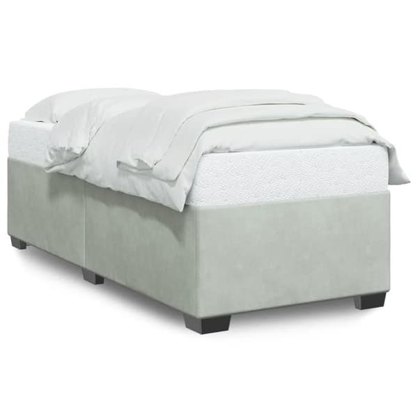 Maison Exclusive - Sängram utan madrass ljusgrå 90x190 cm sammet