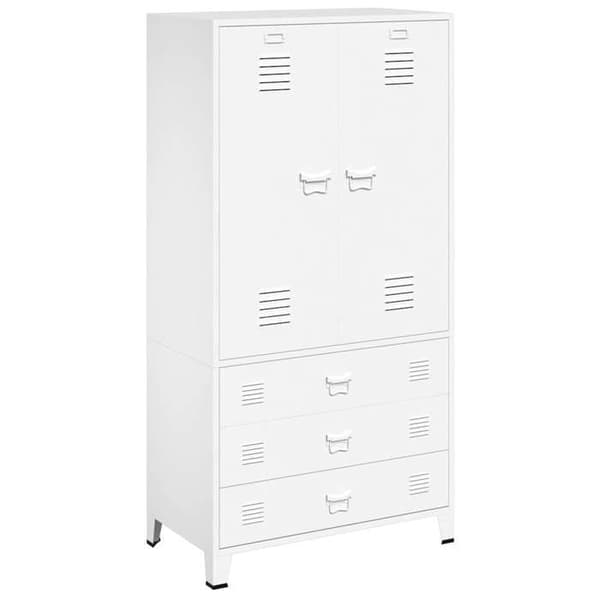 Maison Exclusive - Garderob Vit 90x50x180 cm Metall
