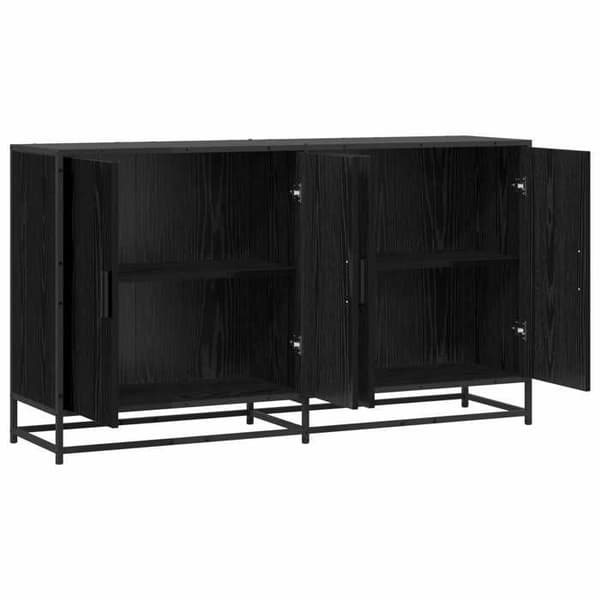 Maison Exclusive - Buffet Sort egetræ 134 x 35 x 76 cm Ingeniørtræ