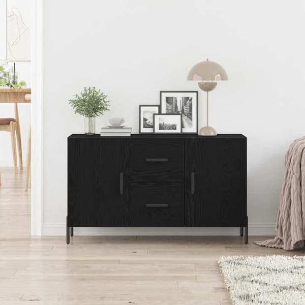 Maison Exclusive - Buffet Sort egetræ 100 x 36 x 60 cm Ingeniørtræ