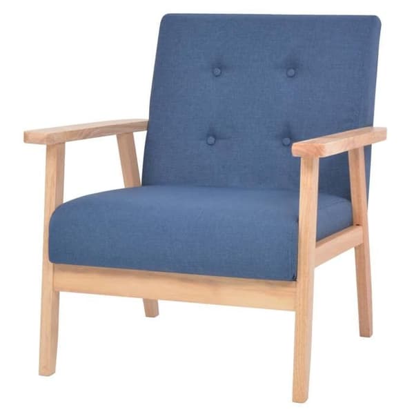 Sofa sæt 3 stk - Maison Exclusive - Blå polyester stof - Massivt træ ramme - Skum polstring Blå