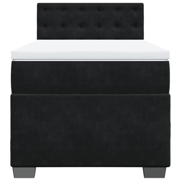Sengebund med madras - Eksklusiv Hus - 80x200 cm - Sort Velour - Tilpasselige LED-lys