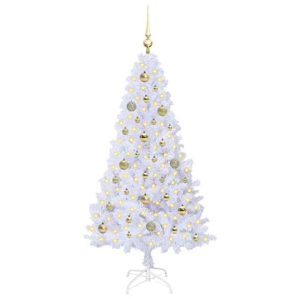 Kunstig juletræ - EKSKLUSIV HUS - 150 cm - Hvid - LED 8 tilstande - USB Vit