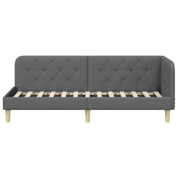 Maison Exclusive - Mørkegrå hjørneseng 80 x 200 cm stof