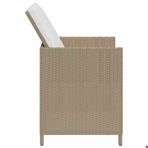 Maison Exclusive - Trädgårdsstolar med pallar, set om 2, flätad resin, beige