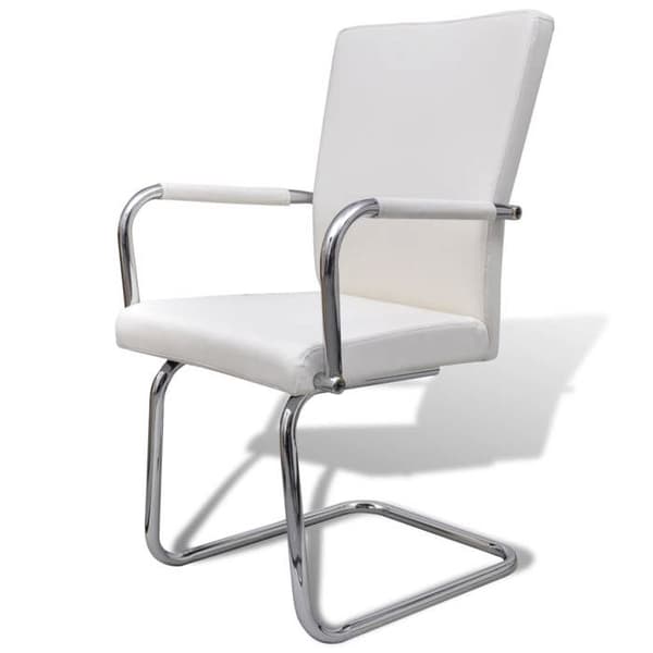 Matstolar - Exklusivt Hem - Cantilever - Vit konstläder - Set om 6 Vit