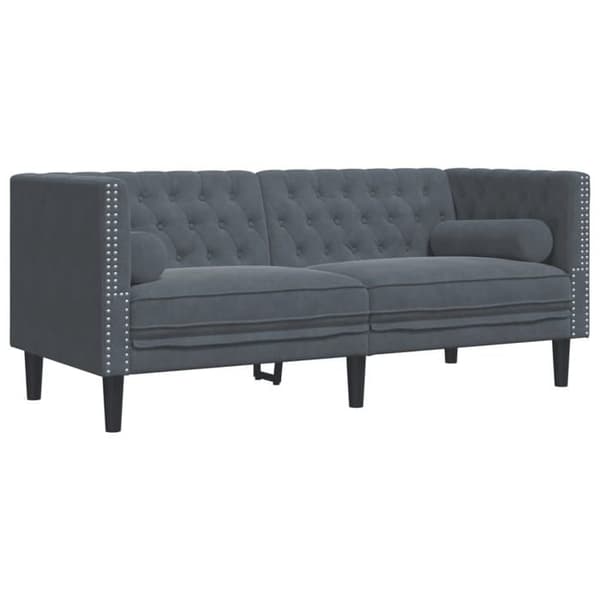 Divaani - MAISON EXCLUSIVE - Chesterfield - Sametti - Tummanharmaa - 2-osainen setti Mörkgrå