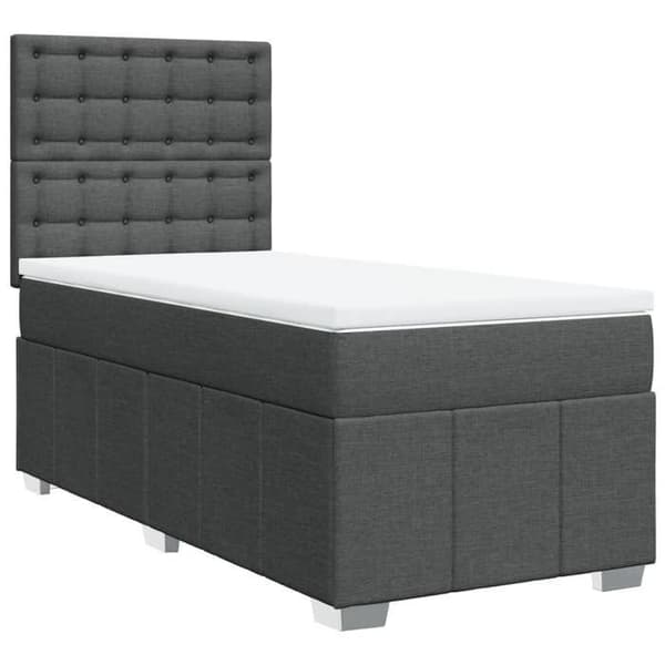 Maison Exclusive - Sänkyperä ja tummanharmaa patja 90x190 cm Kangas