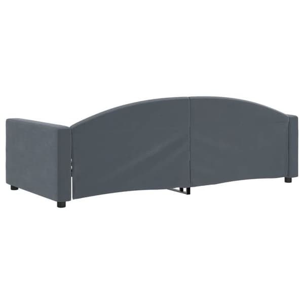 Dagsäng - EXKLUSIVT HUS - 90x200 cm - Mörkgrå sammet - Inkluderad ribbotten - Metallstruktur mörkgrå
