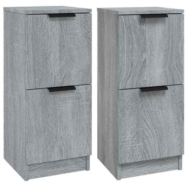 Maison Exclusive - Bufféer 2 st Sonoma grå 30x30x70 cm Ingenjörsträ