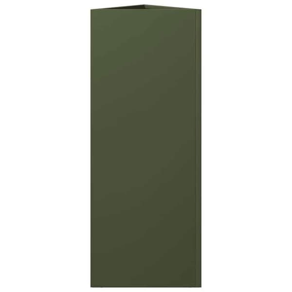 Maison Exclusive - Triangulär olivgrön kruka 30x26x75 cm i stål