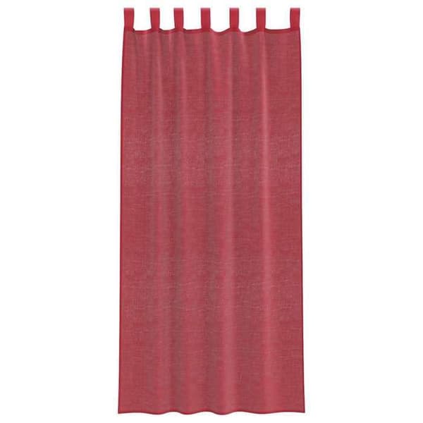 Verho - MAISON EXCLUSIVE - 2 kappaletta - Kankaan läpi kulkeva - Polyesteri 100% - Bordeaux-punainen Röd Bordeaux