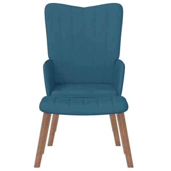Maison Exclusive - Relax stol med fodskammel Blå Velour