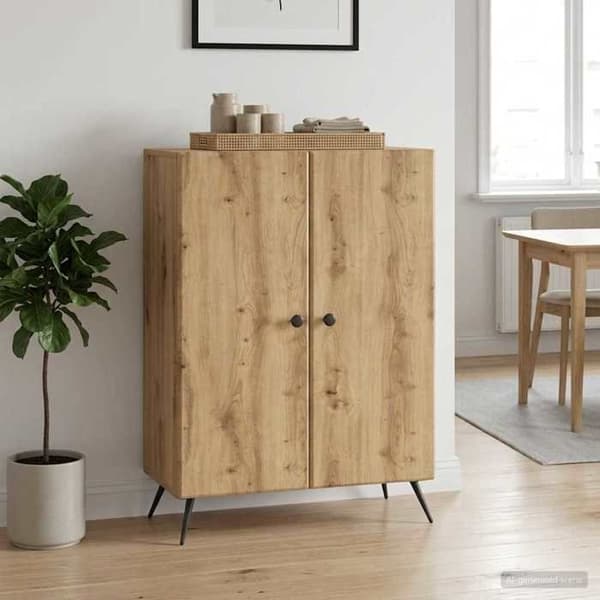 Maison Exclusive - Buffet i håndlavet egetræ 66 x 34,5 x 90 cm Ingeniørtræ