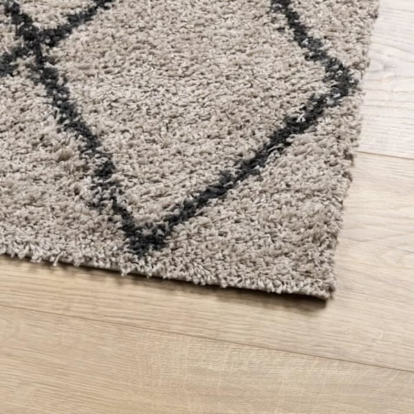 Modern lång lugg lurvig matta antracitbeige 200x280 cm0 [cm] Beige