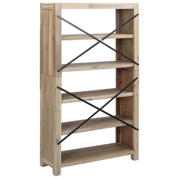 Maison Exclusive - Bibliotek 5 nivåer 80x30x140 cm Solid akaciaträ