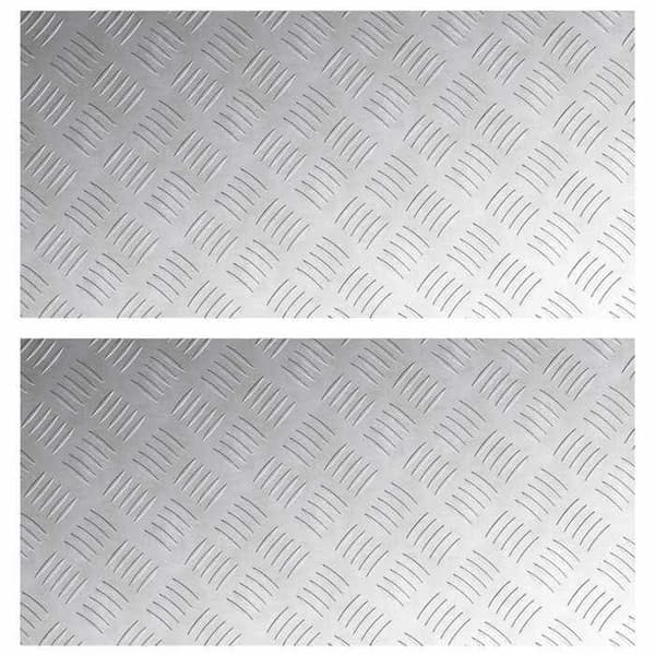 Maison Exclusive - Nez de marche 2 pc 80 x 40 cm Silver Aluminium Rektangulär