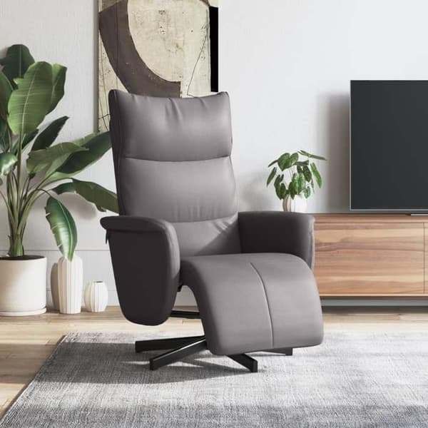 Maison Exclusive - Recliner med fotstöd i grått konstläder Grå
