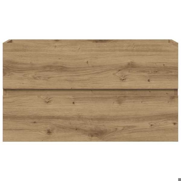 Maison Exclusive - Håndlavet egetræ vaskeskab 90x38,5x45 cm ingeniørtræ