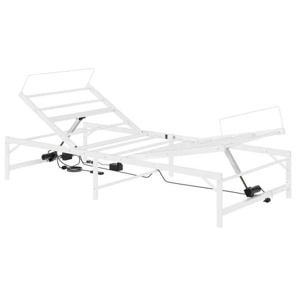 Maison Exclusive - Justerbar El-sängram i Vitt 100 x 190 cm Stål