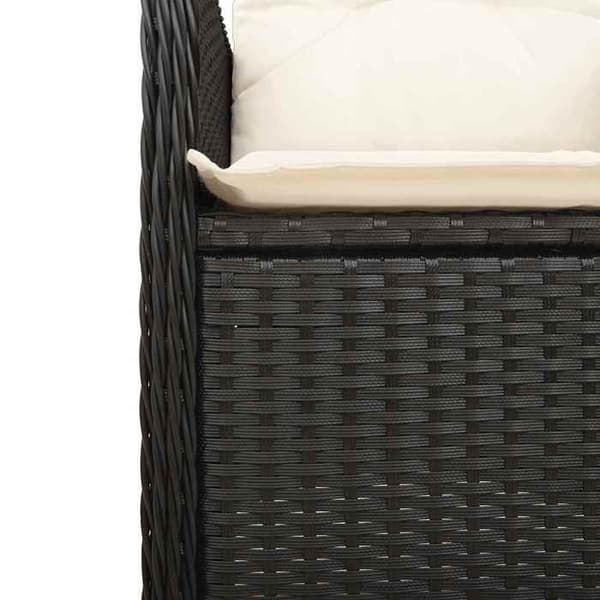 Maison Exclusive - Trädgårdsbistro-set 5 delar med svarta kuddar i polyrotting