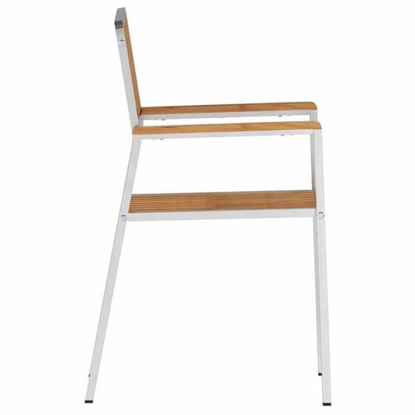 Maison Exclusive - Havestol 2 stk Massivt teaktræ og rustfrit stål