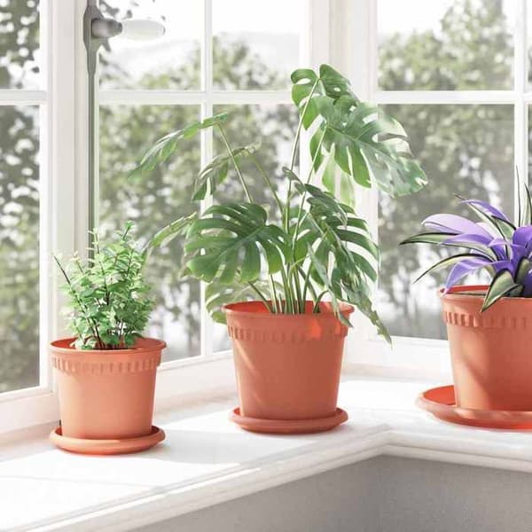 Maison Exclusive - Blomkrukor 24 st Röd tegel Plast