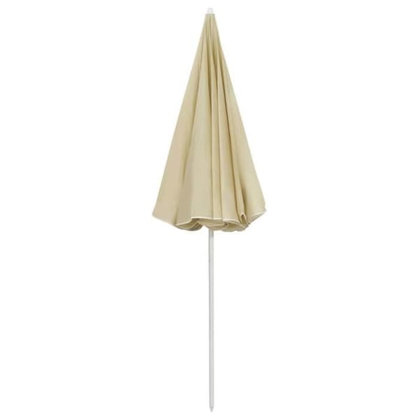 Strandparasol - Eksklusivt Hus - Sandgul - Diameter 240 cm - Justerbar polyester