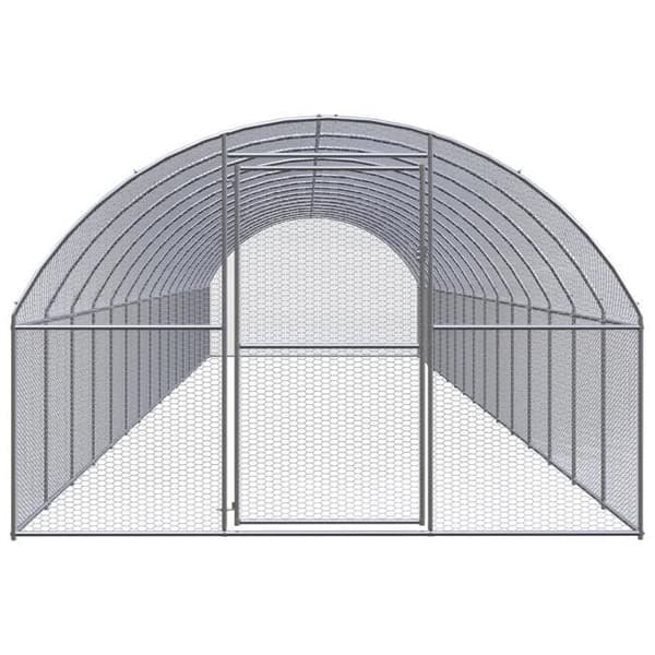 Maison Exclusive - Utomhus hönshus 3x16x2 m Galvaniserat stål silver-