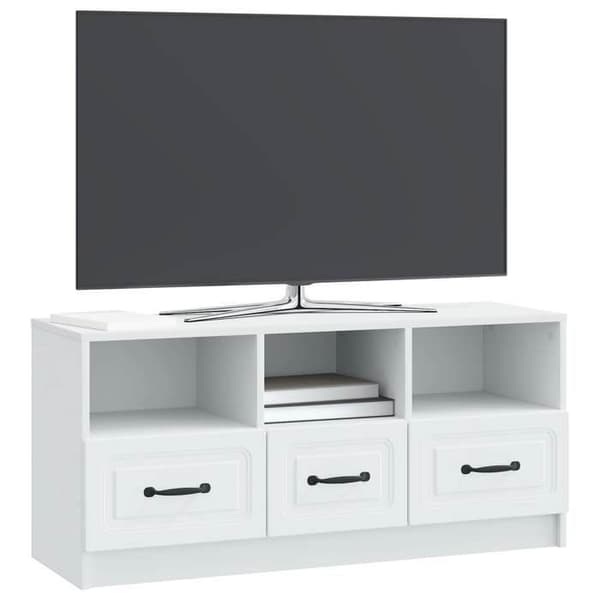 Maison Exclusive - TV-möbel Vit 102 x 34,5 x 47 cm Ingenjörsträ