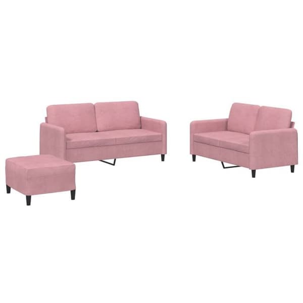 Maison Exclusive - 3-delat soffset i rosa sammet Ros